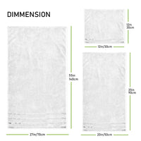 Belmont Viscose Stripe White Towels 100% Cotton Hotel Quality Super Absorbent 10 Piece Bale Set, 4 Hand Towel & 12 Face Cloths by OLIVIA ROCCO Towels