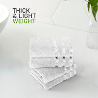 Belmont Viscose Stripe White Towels 100% Cotton Hotel Quality Super Absorbent 10 Piece Bale Set, 4 Hand Towel & 12 Face Cloths by OLIVIA ROCCO Towels