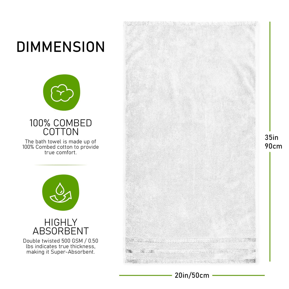 Belmont Viscose Stripe White Towels 100% Cotton Hotel Quality Super Absorbent 10 Piece Bale Set, 4 Hand Towel & 12 Face Cloths by OLIVIA ROCCO Towels