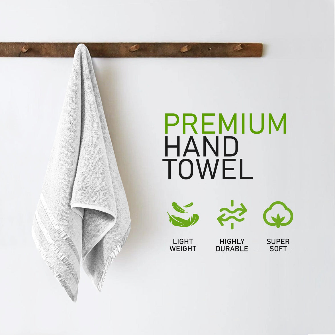 Belmont Viscose Stripe White Towels 100% Cotton Hotel Quality Super Absorbent 10 Piece Bale Set, 4 Hand Towel & 12 Face Cloths by OLIVIA ROCCO Towels