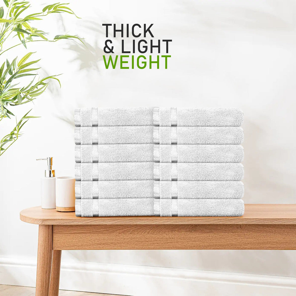 Belmont Viscose Stripe White Towels 100% Cotton Hotel Quality Super Absorbent 10 Piece Bale Set, 4 Hand Towel & 12 Face Cloths by OLIVIA ROCCO Towels