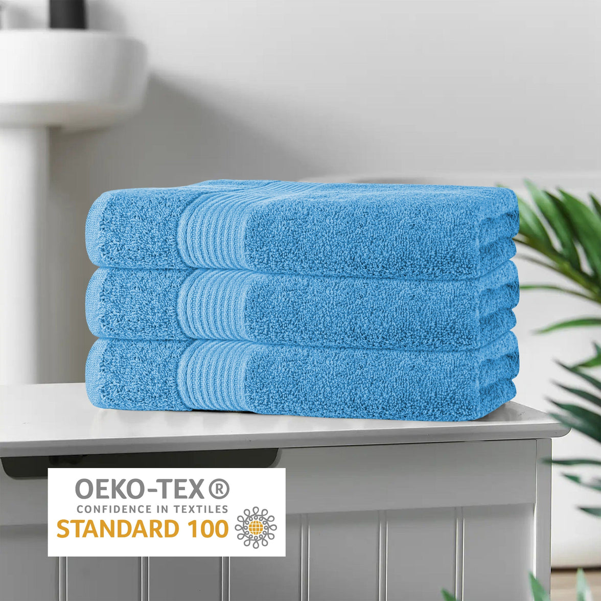 Rhodes Towel Aqua 100% Cotton Hotel Quality Soft Super Absorbent Hand Bath Towels, Sheets & Face Cloths by OLIVIA ROCCO Towels