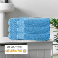 Rhodes Towel Aqua 100% Cotton Hotel Quality Soft Super Absorbent Hand Bath Towels, Sheets & Face Cloths by OLIVIA ROCCO Towels