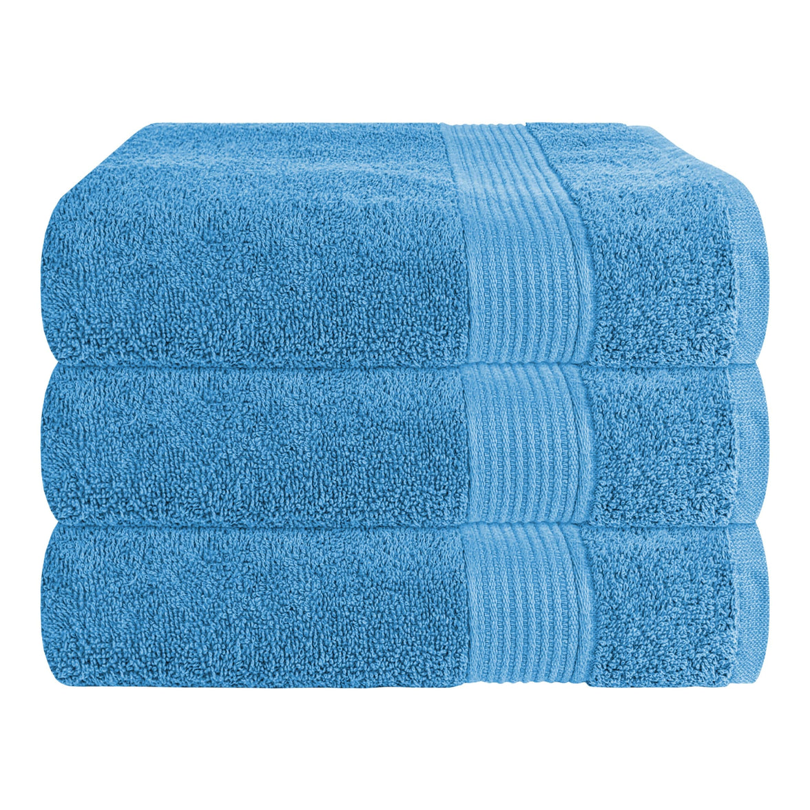 Rhodes Towel Aqua 100% Cotton Hotel Quality Soft Super Absorbent Hand Bath Towels, Sheets & Face Cloths by OLIVIA ROCCO 3 PACK BATH TOWELS / AQUA Towels