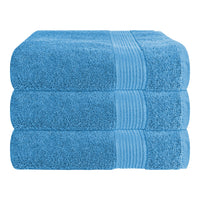 Rhodes Towel Aqua 100% Cotton Hotel Quality Soft Super Absorbent Hand Bath Towels, Sheets & Face Cloths by OLIVIA ROCCO 3 PACK BATH TOWELS / AQUA Towels