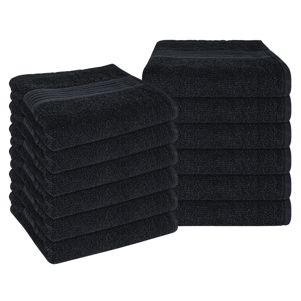 Rhodes Towel Black 100% Cotton Hotel Quality Soft Super Absorbent Hand Bath Towels, Sheets & Face Cloths by OLIVIA ROCCO 12 PACK FACE CLOTHS / BLACK Towels