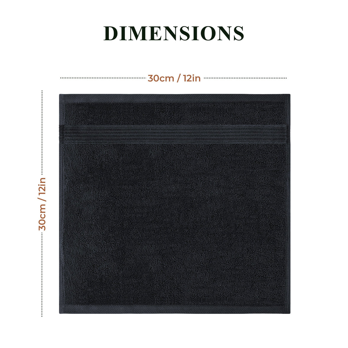 Rhodes Towel Black 100% Cotton Hotel Quality Soft Super Absorbent Hand Bath Towels, Sheets & Face Cloths by OLIVIA ROCCO Towels