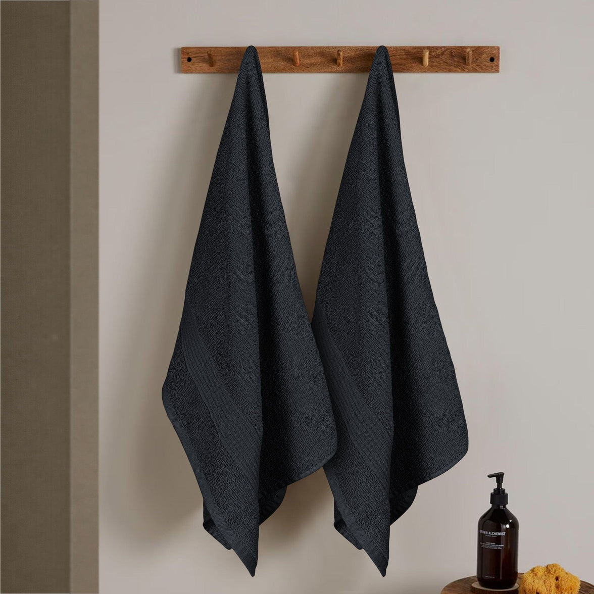 Rhodes Towel Black 100% Cotton Hotel Quality Soft Super Absorbent Hand Bath Towels, Sheets & Face Cloths by OLIVIA ROCCO Towels