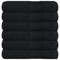 Rhodes Towel Black 100% Cotton Hotel Quality Soft Super Absorbent Hand Bath Towels, Sheets & Face Cloths by OLIVIA ROCCO 6 PACK HAND TOWELS / BLACK Towels
