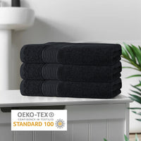 Rhodes Towel Black 100% Cotton Hotel Quality Soft Super Absorbent Hand Bath Towels, Sheets & Face Cloths by OLIVIA ROCCO Towels