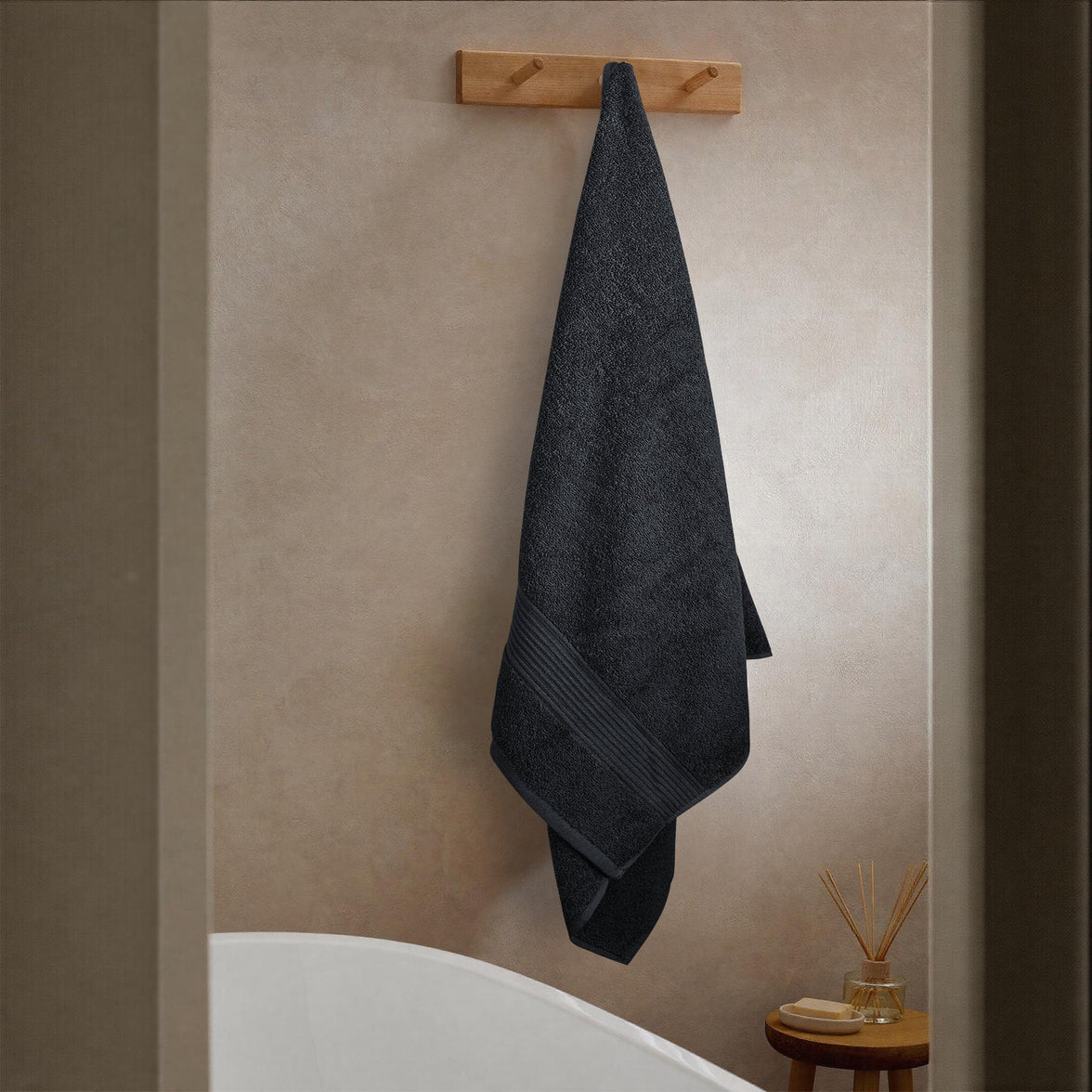 Rhodes Towel Black 100% Cotton Hotel Quality Soft Super Absorbent Hand Bath Towels, Sheets & Face Cloths by OLIVIA ROCCO Towels