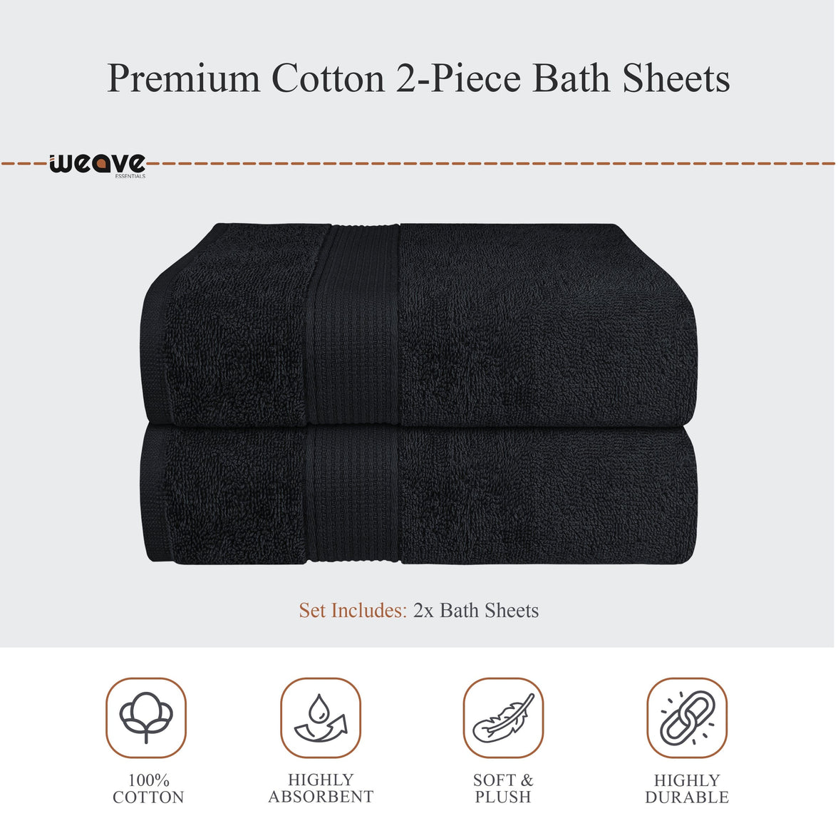 Rhodes Towel Black 100% Cotton Hotel Quality Soft Super Absorbent Hand Bath Towels, Sheets & Face Cloths by OLIVIA ROCCO Towels