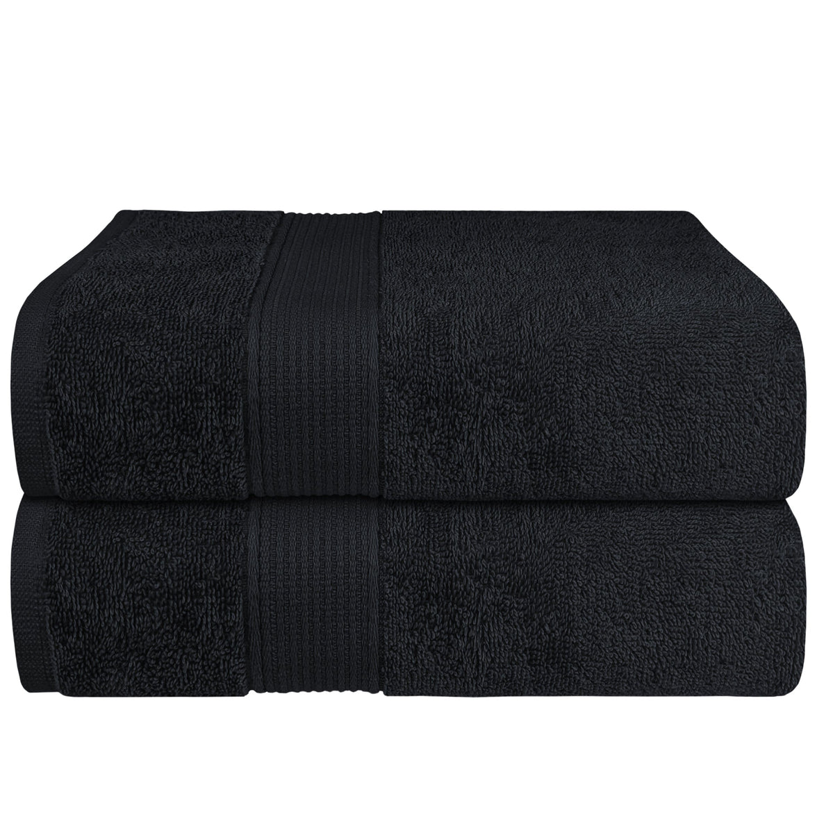 Rhodes Towel Black 100% Cotton Hotel Quality Soft Super Absorbent Hand Bath Towels, Sheets & Face Cloths by OLIVIA ROCCO 2 PACK BATH SHEETS / BLACK Towels