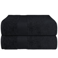 Rhodes Towel Black 100% Cotton Hotel Quality Soft Super Absorbent Hand Bath Towels, Sheets & Face Cloths by OLIVIA ROCCO 2 PACK BATH SHEETS / BLACK Towels