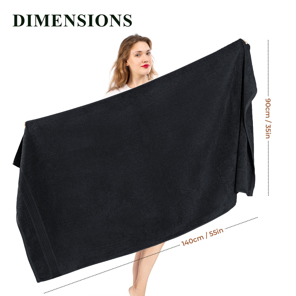 Rhodes Towel Black 100% Cotton Hotel Quality Soft Super Absorbent Hand Bath Towels, Sheets & Face Cloths by OLIVIA ROCCO Towels