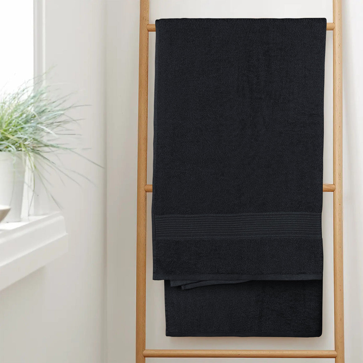Rhodes Towel Black 100% Cotton Hotel Quality Soft Super Absorbent Hand Bath Towels, Sheets & Face Cloths by OLIVIA ROCCO Towels
