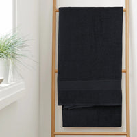 Rhodes Towel Black 100% Cotton Hotel Quality Soft Super Absorbent Hand Bath Towels, Sheets & Face Cloths by OLIVIA ROCCO Towels