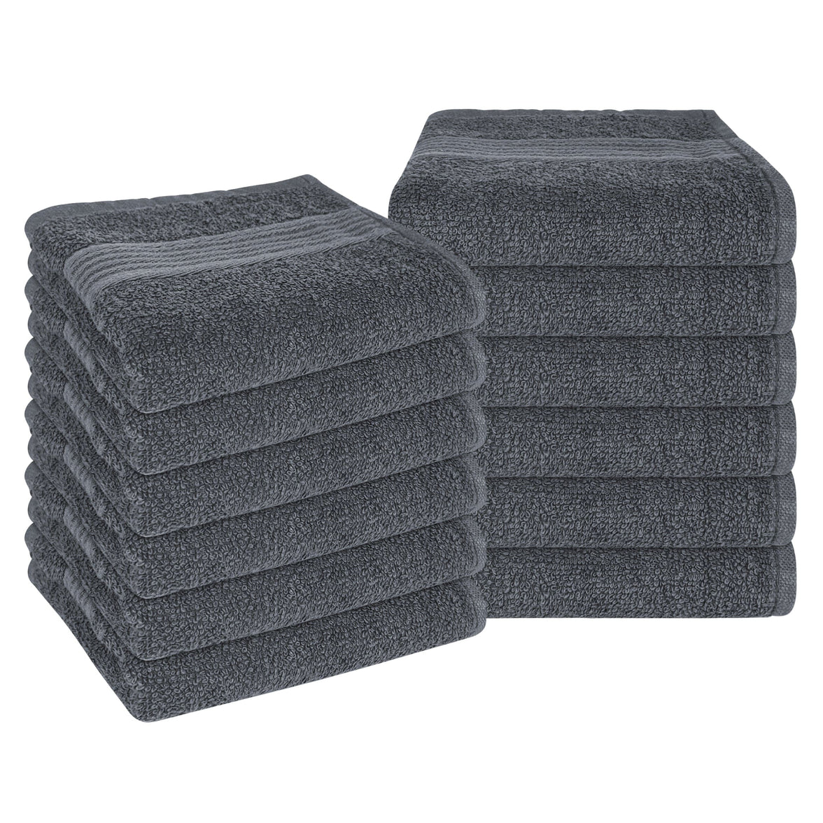 Rhodes Towel Grey 100% Cotton Hotel Quality Soft Super Absorbent Hand Bath Towels, Sheets & Face Cloths by OLIVIA ROCCO 12 PACK FACE CLOTHS / GREY Towels