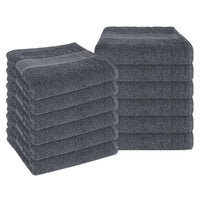 Rhodes Towel Grey 100% Cotton Hotel Quality Soft Super Absorbent Hand Bath Towels, Sheets & Face Cloths by OLIVIA ROCCO 12 PACK FACE CLOTHS / GREY Towels
