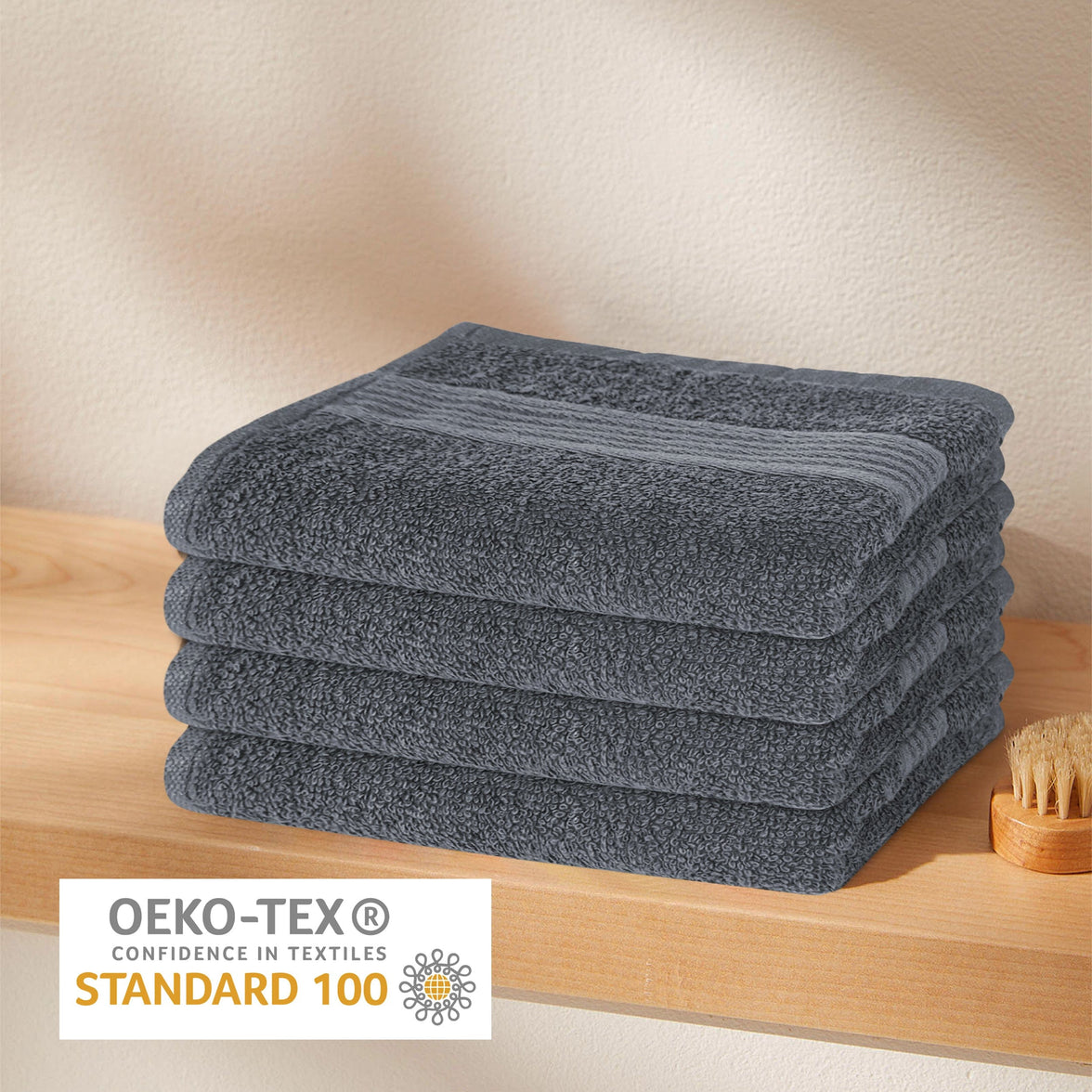 Rhodes Towel Grey 100% Cotton Hotel Quality Soft Super Absorbent Hand Bath Towels, Sheets & Face Cloths by OLIVIA ROCCO Towels