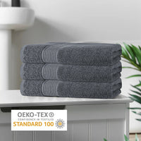 Rhodes Towel Grey 100% Cotton Hotel Quality Soft Super Absorbent Hand Bath Towels, Sheets & Face Cloths by OLIVIA ROCCO Towels