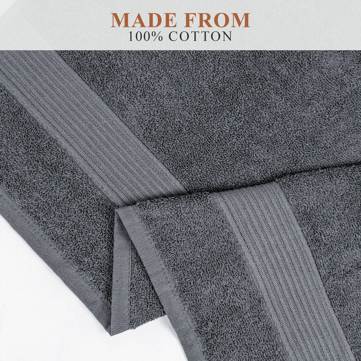 Rhodes Towel Grey 100% Cotton Hotel Quality Soft Super Absorbent Hand Bath Towels, Sheets & Face Cloths by OLIVIA ROCCO Towels