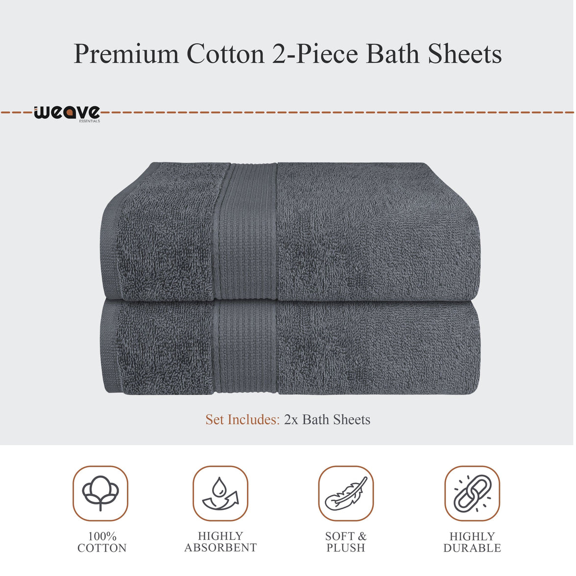 Rhodes Towel Grey 100% Cotton Hotel Quality Soft Super Absorbent Hand Bath Towels, Sheets & Face Cloths by OLIVIA ROCCO Towels
