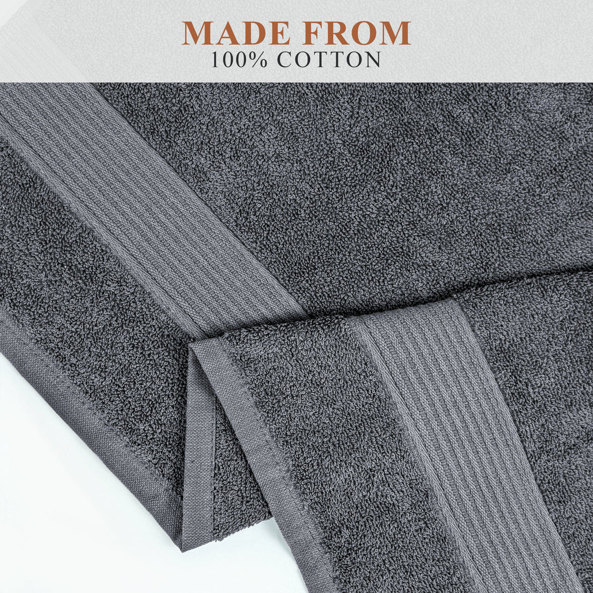 Rhodes Towel Grey 100% Cotton Hotel Quality Soft Super Absorbent Hand Bath Towels, Sheets & Face Cloths by OLIVIA ROCCO Towels