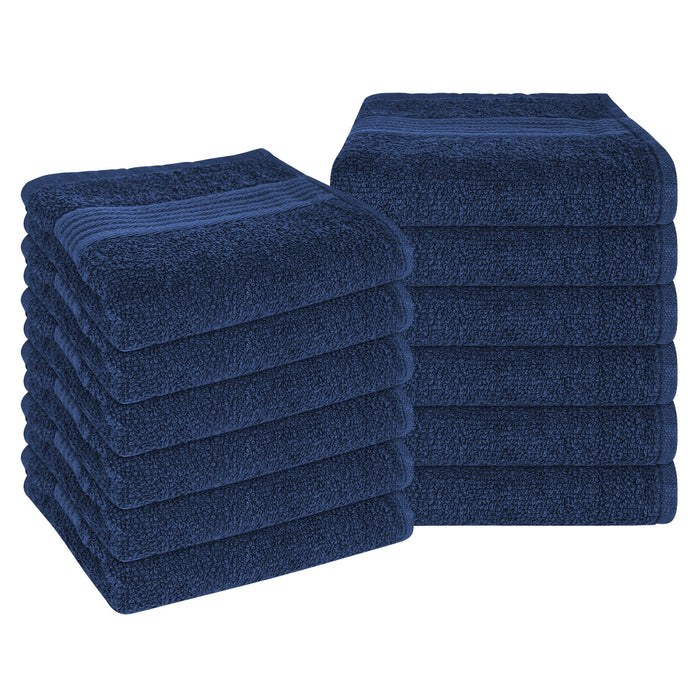 Rhodes Towel Royal Blue 100% Cotton Hotel Quality Soft Super Absorbent Hand Bath Towels, Sheets & Face Cloths by OLIVIA ROCCO 12 PACK FACE CLOTHS / ROYAL BLUE Towels