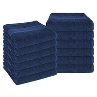 Rhodes Towel Royal Blue 100% Cotton Hotel Quality Soft Super Absorbent Hand Bath Towels, Sheets & Face Cloths by OLIVIA ROCCO 12 PACK FACE CLOTHS / ROYAL BLUE Towels