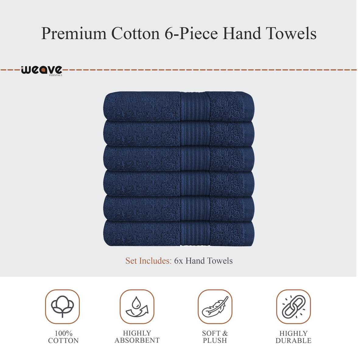 Rhodes Towel Royal Blue 100% Cotton Hotel Quality Soft Super Absorbent Hand Bath Towels, Sheets & Face Cloths by OLIVIA ROCCO Towels
