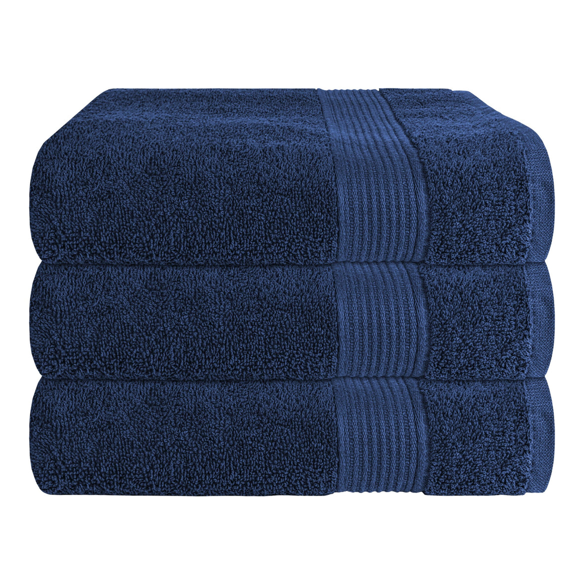 Rhodes Towel Royal Blue 100% Cotton Hotel Quality Soft Super Absorbent Hand Bath Towels, Sheets & Face Cloths by OLIVIA ROCCO 3 PACK BATH TOWELS / ROYAL BLUE Towels