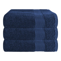 Rhodes Towel Royal Blue 100% Cotton Hotel Quality Soft Super Absorbent Hand Bath Towels, Sheets & Face Cloths by OLIVIA ROCCO 3 PACK BATH TOWELS / ROYAL BLUE Towels