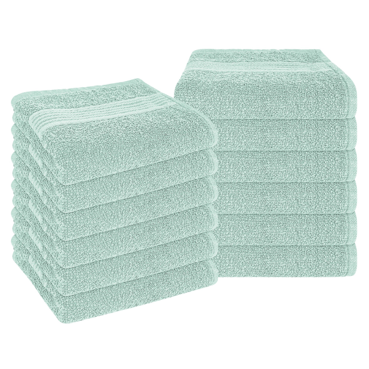 Rhodes Towel Seafoam 100% Cotton Hotel Quality Soft Super Absorbent Hand Bath Towels, Sheets & Face Cloths by OLIVIA ROCCO 12 PACK FACE CLOTHS / SEAFOAM Towels