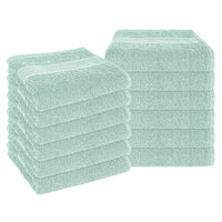 Rhodes Towel Seafoam 100% Cotton Hotel Quality Soft Super Absorbent Hand Bath Towels, Sheets & Face Cloths by OLIVIA ROCCO 12 PACK FACE CLOTHS / SEAFOAM Towels