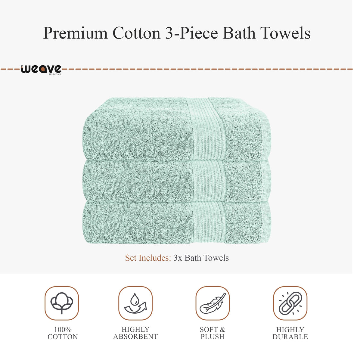 Rhodes Towel Seafoam 100% Cotton Hotel Quality Soft Super Absorbent Hand Bath Towels, Sheets & Face Cloths by OLIVIA ROCCO Towels