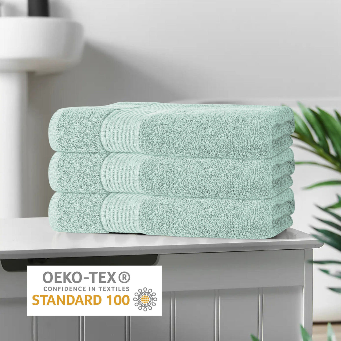 Rhodes Towel Seafoam 100% Cotton Hotel Quality Soft Super Absorbent Hand Bath Towels, Sheets & Face Cloths by OLIVIA ROCCO Towels