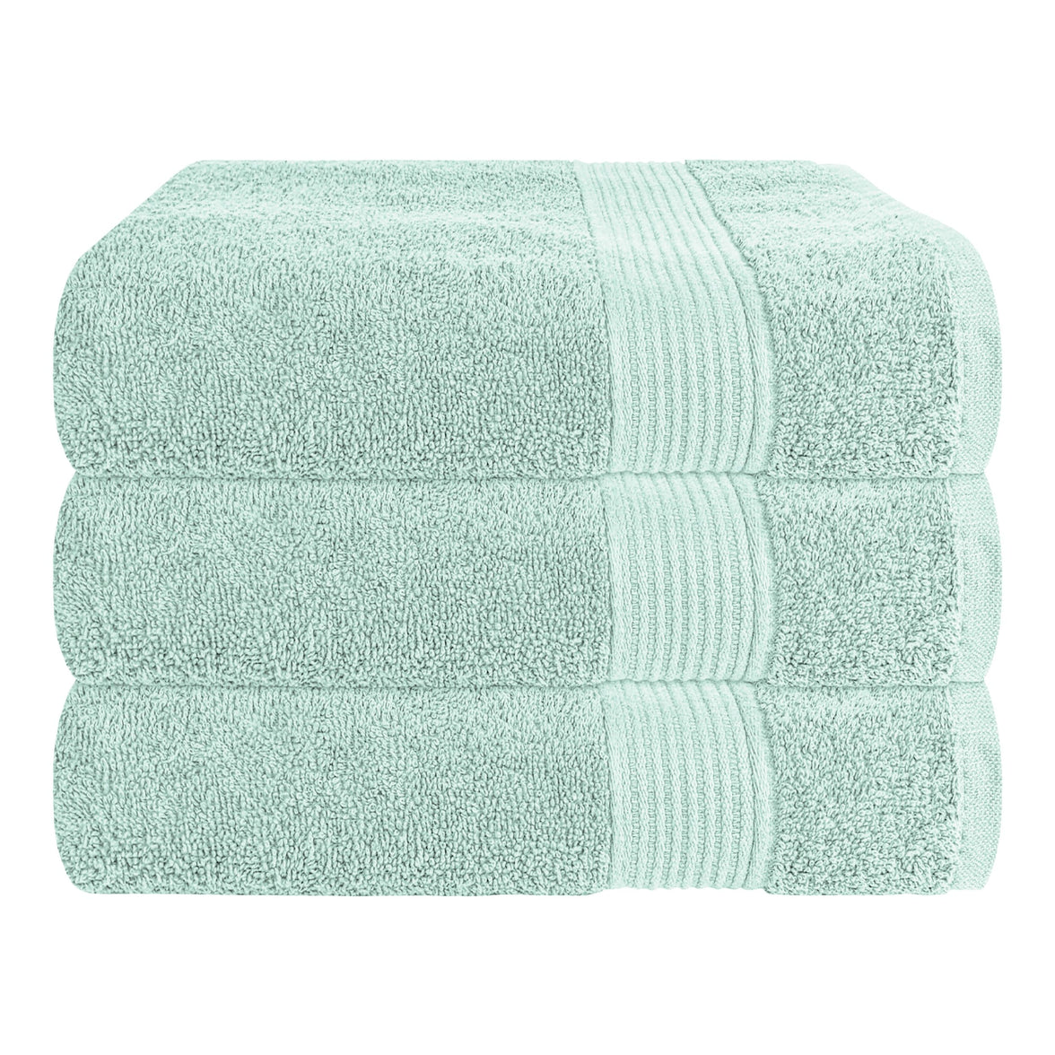 Rhodes Towel Seafoam 100% Cotton Hotel Quality Soft Super Absorbent Hand Bath Towels, Sheets & Face Cloths by OLIVIA ROCCO 3 PACK BATH TOWELS / SEAFOAM Towels
