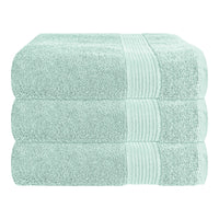 Rhodes Towel Seafoam 100% Cotton Hotel Quality Soft Super Absorbent Hand Bath Towels, Sheets & Face Cloths by OLIVIA ROCCO 3 PACK BATH TOWELS / SEAFOAM Towels