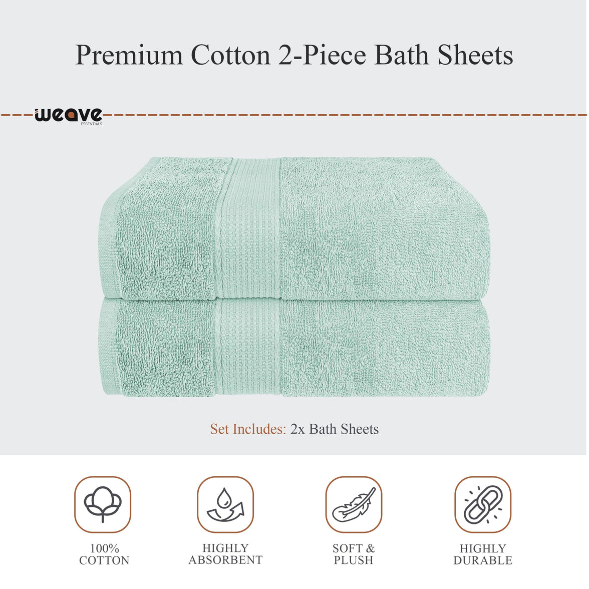 Rhodes Towel Seafoam 100% Cotton Hotel Quality Soft Super Absorbent Hand Bath Towels, Sheets & Face Cloths by OLIVIA ROCCO Towels