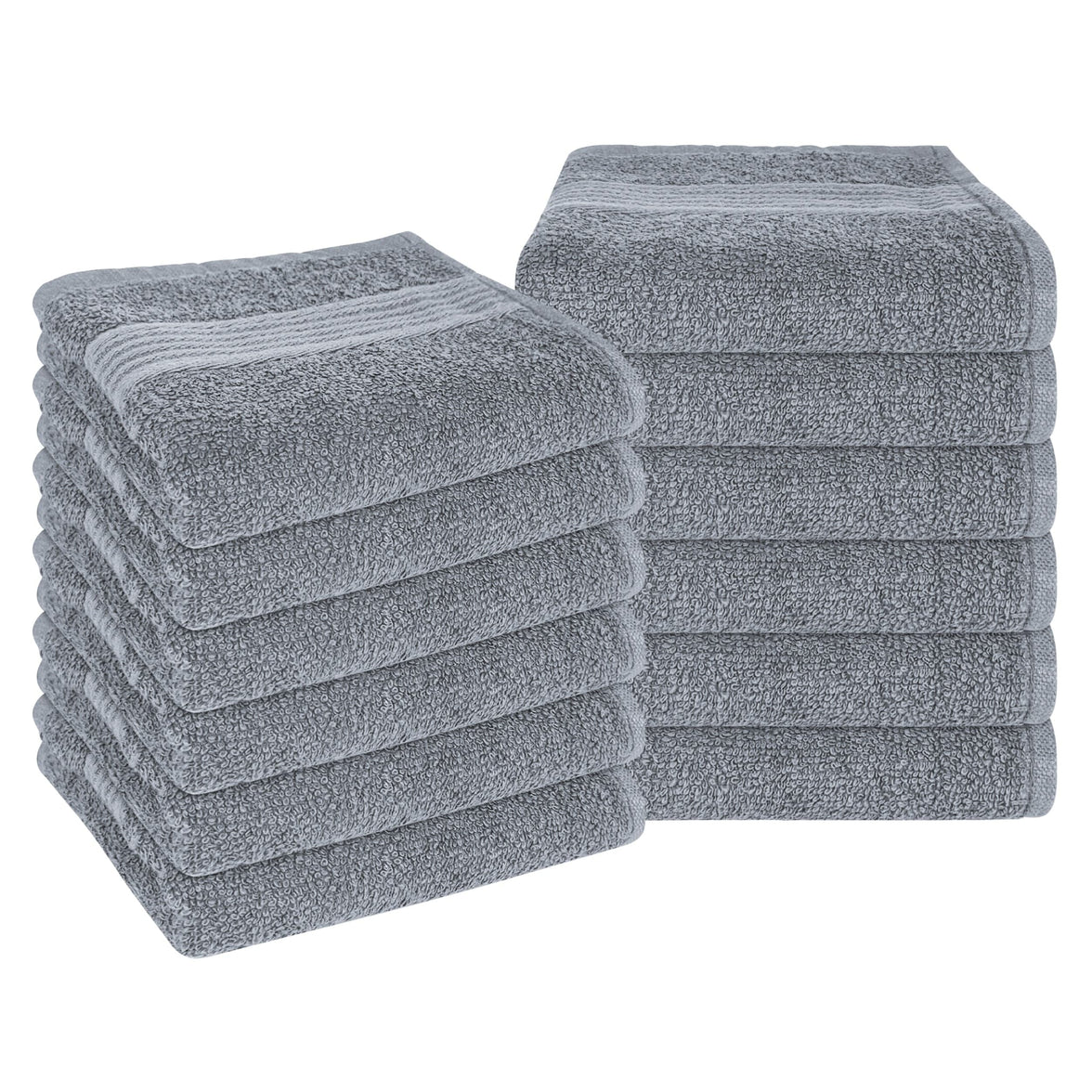 Rhodes Towel Silver 100% Cotton Hotel Quality Soft Super Absorbent Hand Bath Towels, Sheets & Face Cloths by OLIVIA ROCCO 12 PACK FACE CLOTHS / SILVER Towels
