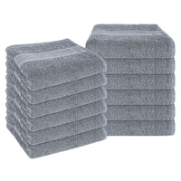 Rhodes Towel Silver 100% Cotton Hotel Quality Soft Super Absorbent Hand Bath Towels, Sheets & Face Cloths by OLIVIA ROCCO 12 PACK FACE CLOTHS / SILVER Towels