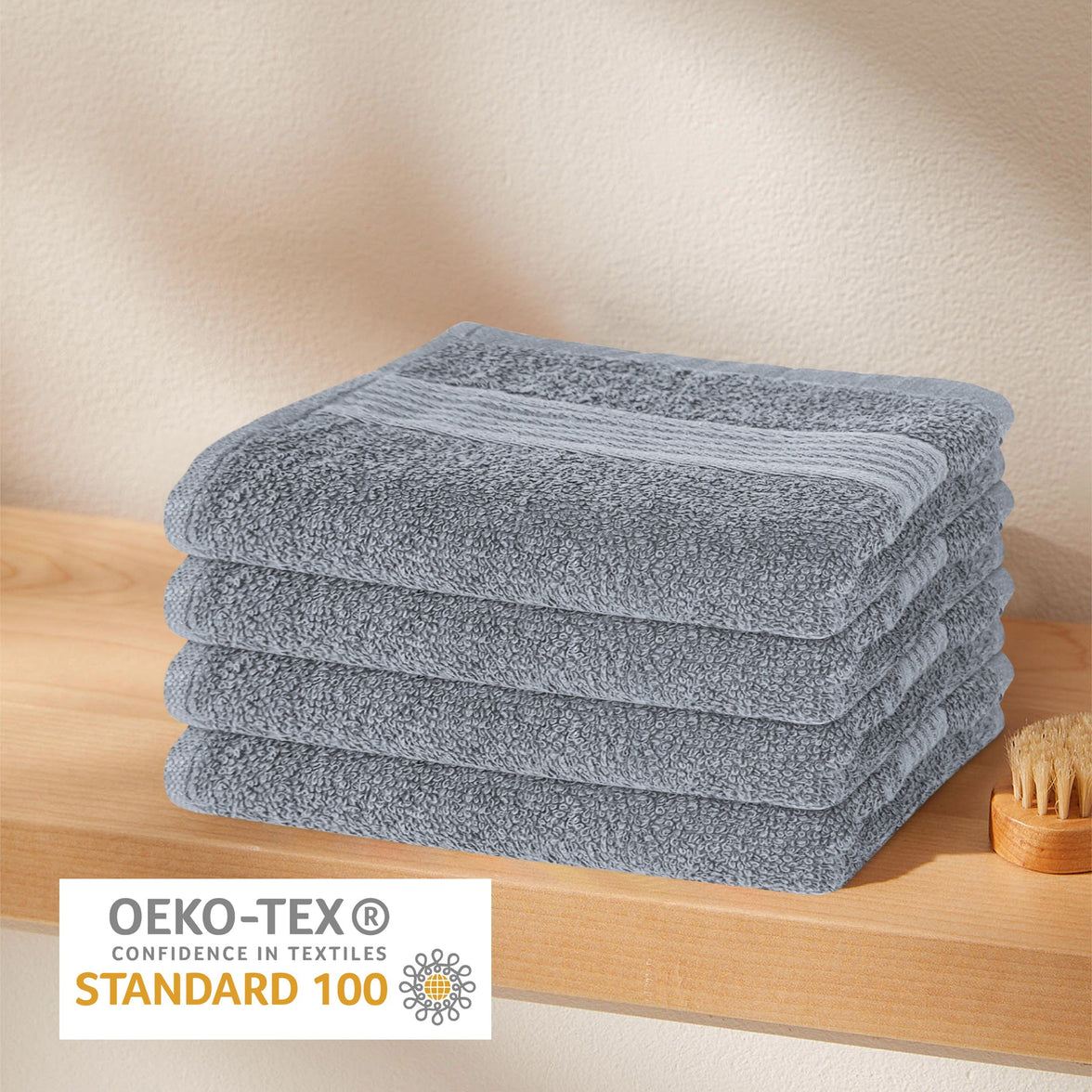 Rhodes Towel Silver 100% Cotton Hotel Quality Soft Super Absorbent Hand Bath Towels, Sheets & Face Cloths by OLIVIA ROCCO Towels