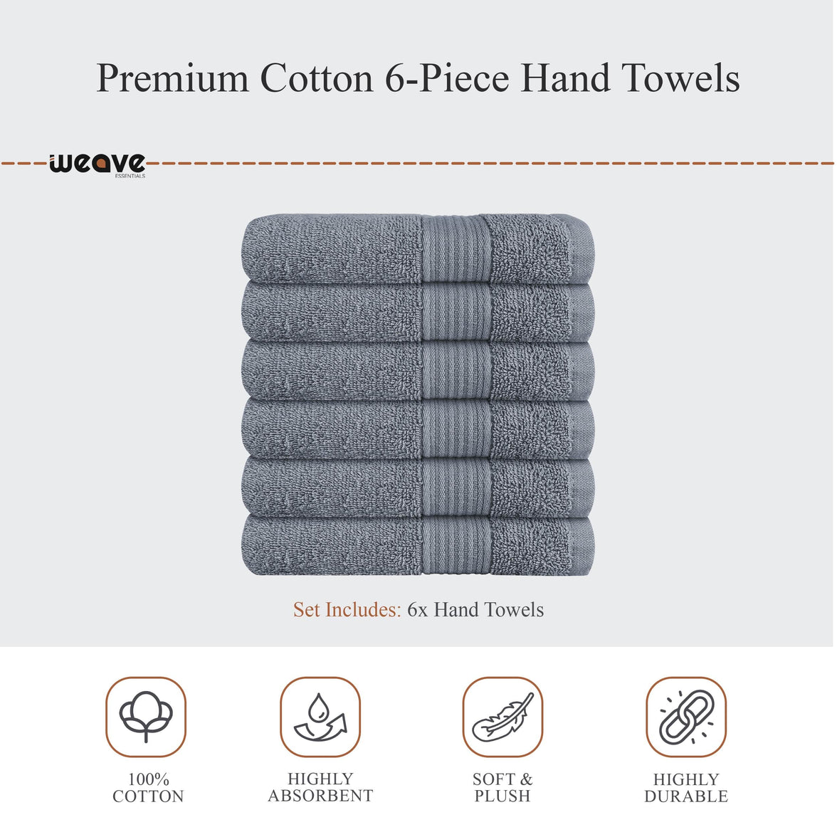 Rhodes Towel Silver 100% Cotton Hotel Quality Soft Super Absorbent Hand Bath Towels, Sheets & Face Cloths by OLIVIA ROCCO Towels