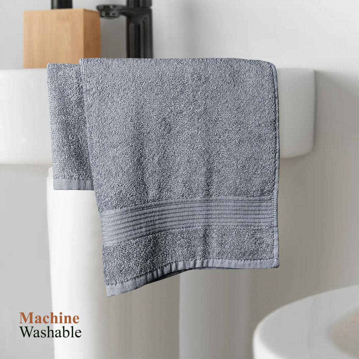Rhodes Towel Silver 100% Cotton Hotel Quality Soft Super Absorbent Hand Bath Towels, Sheets & Face Cloths by OLIVIA ROCCO Towels