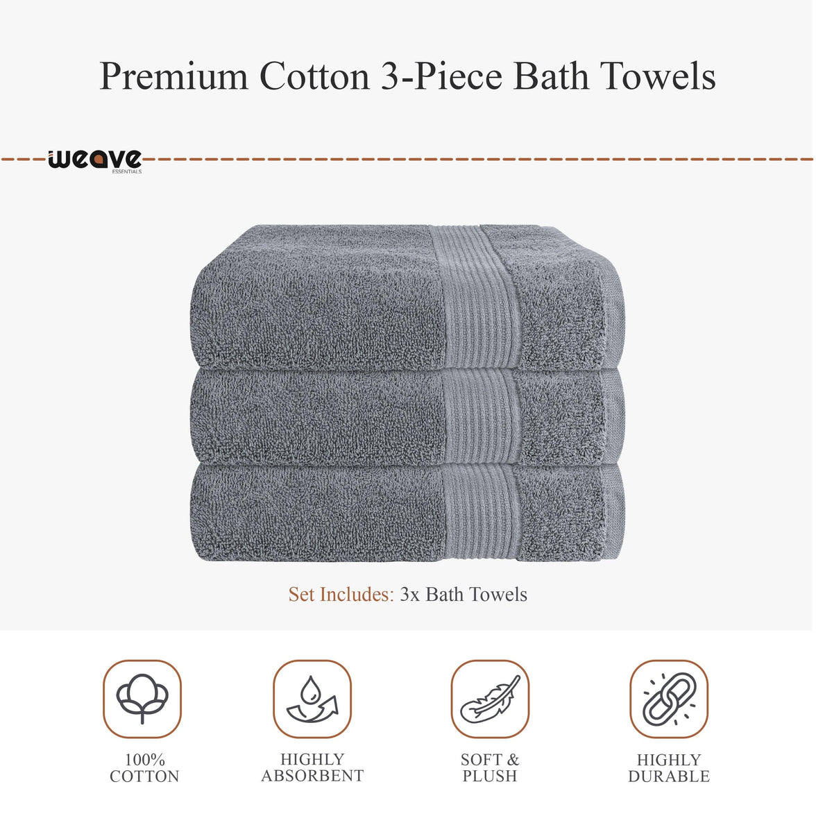 Rhodes Towel Silver 100% Cotton Hotel Quality Soft Super Absorbent Hand Bath Towels, Sheets & Face Cloths by OLIVIA ROCCO Towels