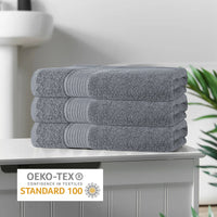 Rhodes Towel Silver 100% Cotton Hotel Quality Soft Super Absorbent Hand Bath Towels, Sheets & Face Cloths by OLIVIA ROCCO Towels