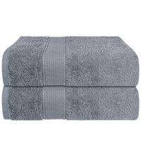 Rhodes Towel Silver 100% Cotton Hotel Quality Soft Super Absorbent Hand Bath Towels, Sheets & Face Cloths by OLIVIA ROCCO 2 PACK BATH SHEETS / SILVER Towels