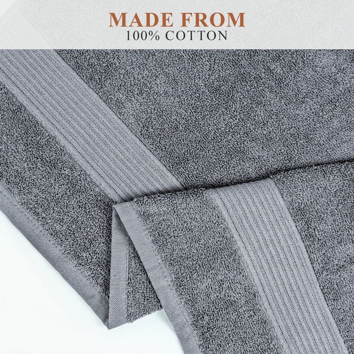 Rhodes Towel Silver 100% Cotton Hotel Quality Soft Super Absorbent Hand Bath Towels, Sheets & Face Cloths by OLIVIA ROCCO Towels