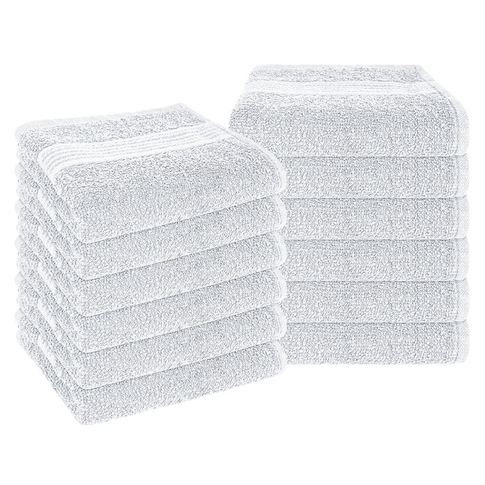 Rhodes Towel White 100% Cotton Hotel Quality Soft Super Absorbent Hand Bath Towels, Sheets & Face Cloths by OLIVIA ROCCO 12 PACK FACE CLOTHS / WHITE Towels